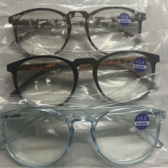 Set of Three Stylish Reading Glasses with Cases +3.0 - Picture 2 of 5